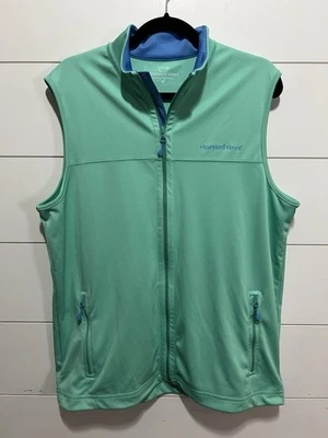 Vineyard Vines Men’s Medium Full Zip Antiqua Green Polyester Golf Vest - Image 1 of 4