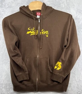 Burton Snowboards Brown Spell Out Logo Full-Zip Sweatshirt Hoodie Herren Gr. L - Bild 1 von 6