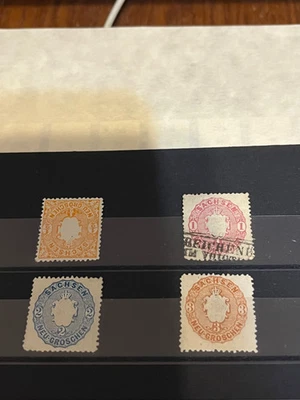 German States, SAXONY. Sc# 16,17,18,19. - Image 1 of 2