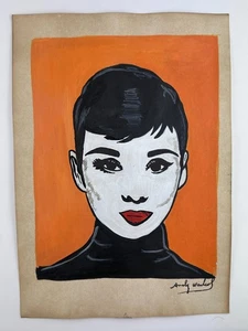 ANDY WARHOL COA art painting original drawing vintage paper signed stamped - Picture 1 of 3