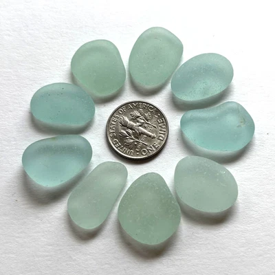 Vidrio de mar Surf Tumbled “calidad joyería” 9 piezas de aguamarina tamaño similar Foto 1 de 2