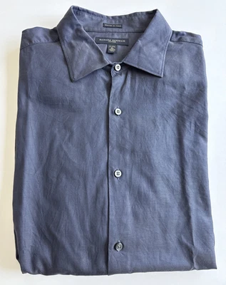 Banana Republic Fitted Mens Dress Shirt Blue Business Sz XL French Cuffs - Image 1 of 4