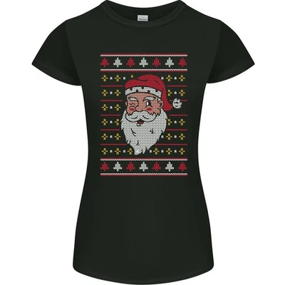 T-Shirt Femme Petite Coupe Traditionnel Père Noël Noël Xmas - Photo 1/2