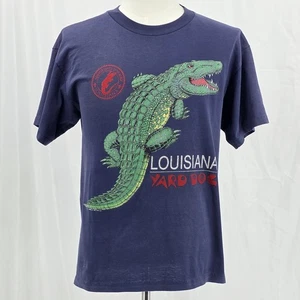 Vintage 80s Hanes USA Louisiana Yard Dog Alligator T Shirt Men’s Large Single - Picture 1 of 12