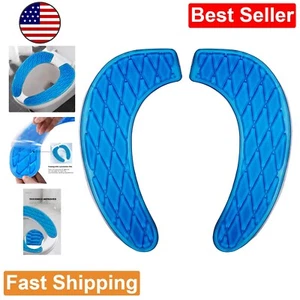Portable Gel Toilet Seat Cushion - Washable & Self-Adhesive - Blue - Picture 1 of 9