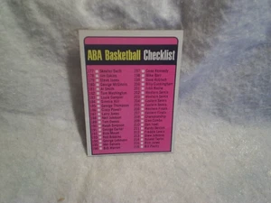 1-1973 TOPPS ABA BASKETBALL CHECKLIST CARD #242,Erving,Issel,Gilmore,Cunningham - Picture 1 of 3