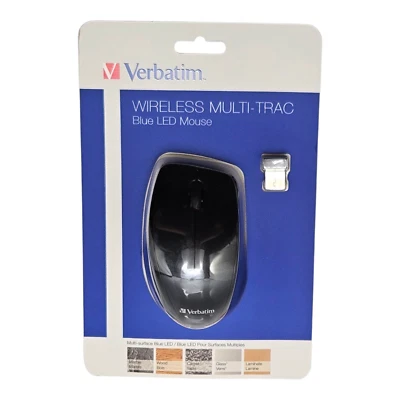 Verbatim Wireless Multi-Trac Blue LED Optical Mouse - Black - 97992 - Image 1 of 4