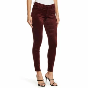 Splendid Women's Velour Skinny Jeans Burgundy Size 24 SB8121037 - Picture 1 of 10