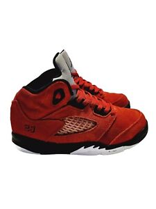 Nike Air Jordan 5 Retro Size 2.5 Youths Raging Red Bull 440889-600 Kids Sneakes