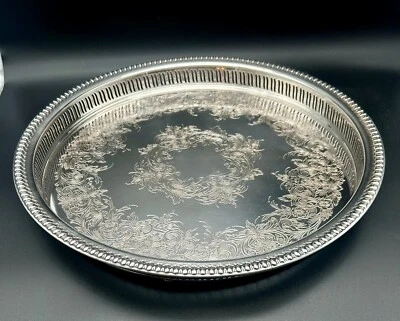 Bandeja para servir plateada Webster Wilcox “Brandon Hall” 13” 75726 Foto 1 de 4