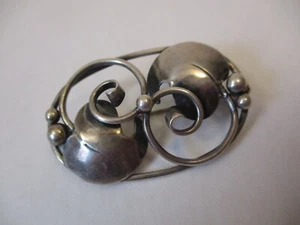 Vintage John L Denmark 830 Silver Brooch Pin Modernist Abstract Leaf - Picture 1 of 4