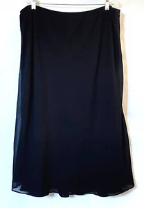 Studio 1940 Skirt Womens Plus Sz 24W Black Sheer Opaque Lined Satin Hem Vintage - Picture 1 of 9