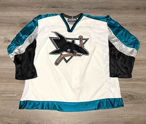Vintage San Jose Sharks NHL CCM Authentic Fight Strap Hockey Jersey Mens Size 52 - Picture 1 of 8