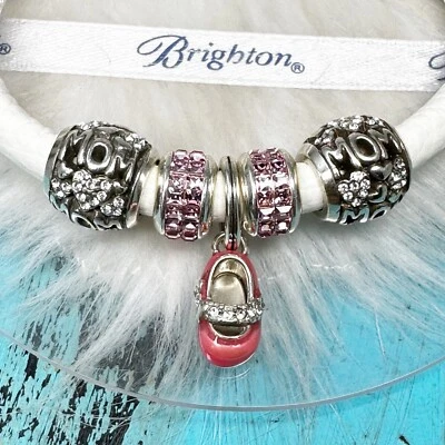 Brighton Woodstock Cristal MAMÁ BEBÉ NIÑA Blanco Dije Pulsera Dijes Talla ML Foto 1 de 4