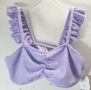 Wonder Nation Girls Swim Top Size XXL 18 Purple Ruffle NEW - Picture 1 of 7