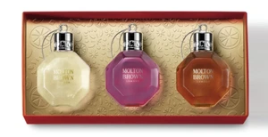 Molton Brown Bath & Shower Gel Scented Festive Xmas Bauble Gift Set 3 x 75ml - Picture 1 of 4