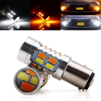 10Pcs P21W 1157 BAY15D Dual Color Switchback 20 SMD 5730 LED Tail Brake Bulb 12V - Image 1 of 4