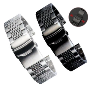 18 | 20 | 22 | 24 mm acero inoxidable metal correa reloj de pulsera repuesto correa repuesto - Imagen 1 de 28