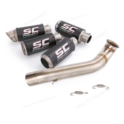 Puntas de escape silenciador de fibra de carbono de 51 mm deslizables modificadas para Duke 690 2012-2018 Foto 1 de 4