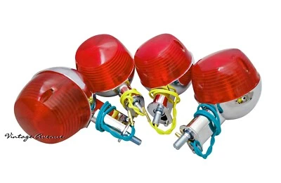 YAMAHA XS1 XS2 XS650 TX650 INTERMITENTE LÁMPARA 2 PARES X4 12V [C] ROJO Foto 1 de 4