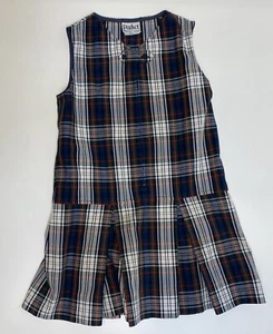 Parker Girls Size 6 jumper Plaid Round Neck Kick Pleat Buttons Uniform 12. - Picture 1 of 9