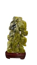Asian Antique Hand Carved Chinese JADE Tree Sculpture With Custom Wood Stand