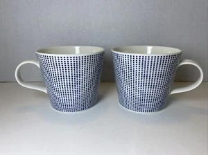 (2) Royal Doulton Pacific Collection London White & Blue Polka Dot Mugs - Picture 1 of 9