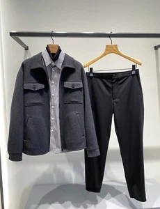 NWT Theory Men’s Vena Double Face Wool and Cashmere Zip Up Jacket SZ Large $645 - Picture 1 of 13