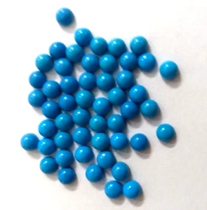 4 MM Round Sleeping Beauty Turquoise Loose Stone Cabochon 50 Pcs Lot Lab-Created - Picture 1 of 5