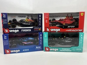 Burago F1 Ferrari RedBull Alpine Mercedes Lot Of 4 1/43 NEW - Picture 1 of 8
