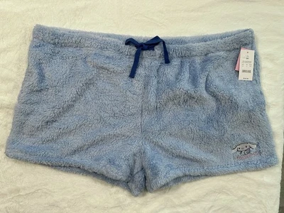 Cinnamonroll by Sanrio Mujer 3X Pantalones Cortos de Felpa para Dormir, Ropa de Salón Azul Claro NUEVO Foto 1 de 4