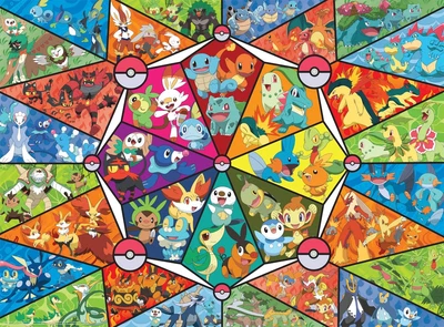 Buffalo Games - Pokemon - Stained Glass Starters - 1000 Piece Jigsaw Puzzle - image 1 of 4