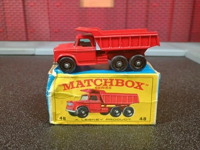 MATCHBOX LESNEY #48 RED DODGE DUMP DUMPER TRUCK  - Image 1 of 4