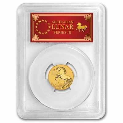 2026 Austrália 1/4 oz Gold Lunar Horse MS-70 PCGS (FS Red Label) - Imagem 1 de 4