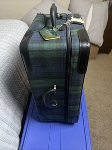 NWT Polo Ralph Lauren Luggage Black Watch Plaid Tartan & Garment Bag Carry On - Picture 1 of 15