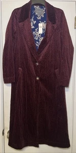Cappotto donna Anthropologie in velluto a coste taglia 2, colore-vino, manica lunga, 2 bottoni - Foto 1 di 19