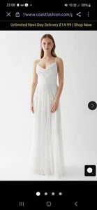 COAST Cowl Neck Corset Full Skirted Bridesmaid BrideMaxi Dress UK12 BNWT RRP£209 - Picture 1 of 6