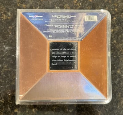 "Nuevo en paquete Dusk To Dawn 4x4 cobre pirámide solar cerca poste tapa luz 4""x4""" Foto 1 de 4