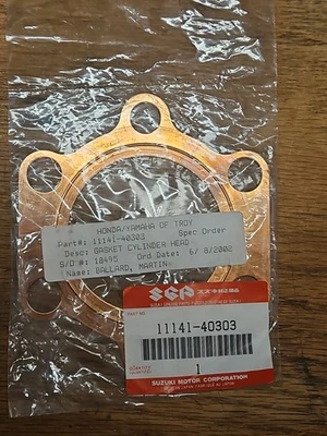 Junta de culata Suzuki OEM NOS 11141-40303 Pe175 Pe250 RM250 Foto 1 de 2