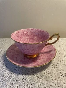 Marquette Royal Chelsea C&S English Bone China Cup & Saucer Pink Gold Rare Mint - Picture 1 of 24