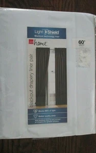 BLACKOUT CURTAIN LINER pair for JC Penney 60 x 60" in white. NEW IN PACKAGE - Picture 1 of 8