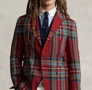 Polo Ralph Lauren Men’s 40R Tartan Soft Plaid Linen Suit Jacket Coat Blazer NWT - Picture 1 of 9
