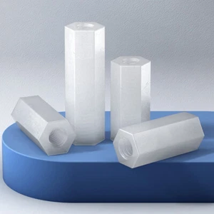 M2-M4 Nylon Female Thread Rod Bar Studs Hexagon Hex Connector Connecting Nuts - Picture 1 of 6