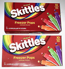 Lot of 2 Original Skittles Freezer Pops Boxes - 10 Freeze & Eat Pops In Each Box
