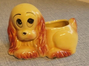 Mid Century Modern Pottery Royal Copley Yellow Spaniel Dog Planter SO CUTE!! - Picture 1 of 13