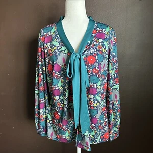 Isabel & Alice size Large Button Front Floral Long Sleeve Blouse Top - Picture 1 of 5