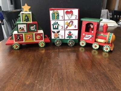 Christmas Wooden Advent Calendar Train with 24 Drawers for Kids & Adults - Image 1 of 4