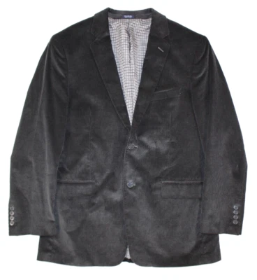 Saddlebred Blazer Men's 40 R Corduroy Sport Coat Jacket 100% Cotton Black - Image 1 of 4