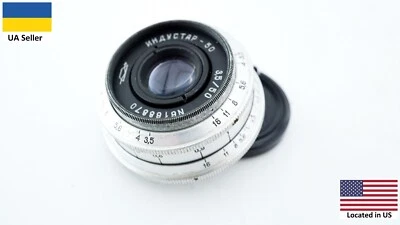 Vintage SLR Silver KMZ Industar 50 3,5 50mm Zenit lens M39 portrait L39 - Image 1 of 4