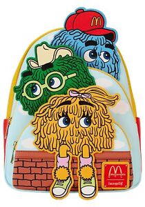 Loungefly McDonalds Potrójna kieszeń Fry Guys Dzieci Mini plecak Multi